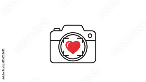 Foto Camera with heart shaped lens.