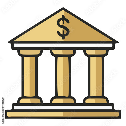 Golden Bank Building Icon