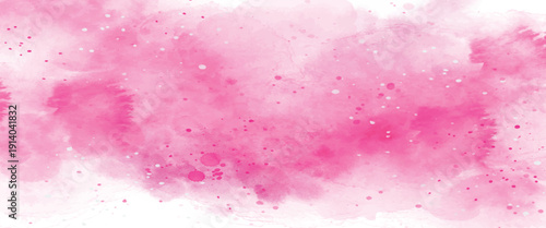 Abstract pink watercolor background hand painted gradient pink texture background. Soft pink grunge. Abstract pink watercolor background texture on white, hand painted on paper, vector illustration.