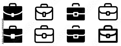 briefcase case icon set collection
