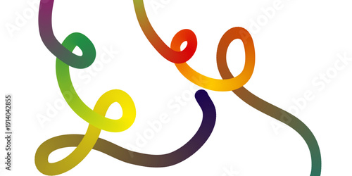 Vibrant multicolored swirling lines art piece