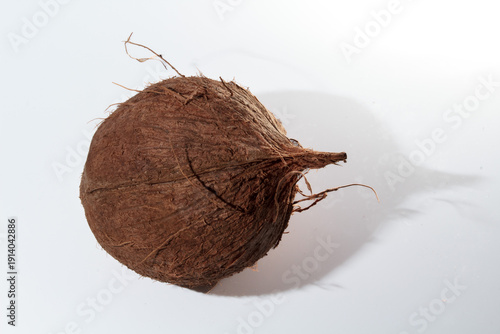 Coconut with shadow isolated with white background