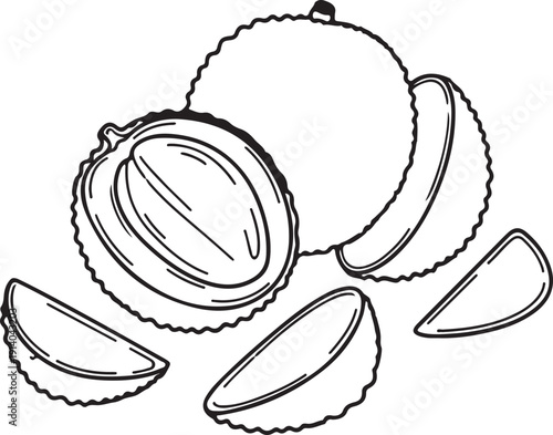 Freshly cut passion fruit with juicy pulp and seeds displayed beautifully and attractively with sliced segments passion fruit with seeds inside