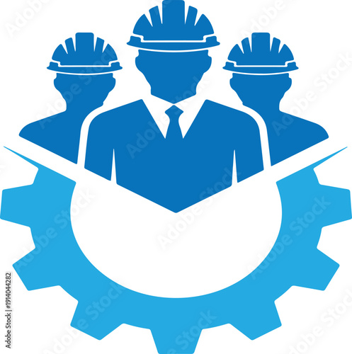 Teamwork in industrial business with engineers and executive collaborating