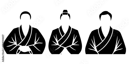 Karate Fighter Combat Pose Silhouette Vector Illustration
