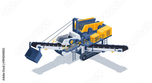 Heavy machinery equipment for construction and mining industry.