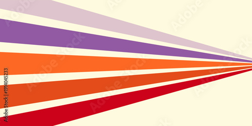 Abstract colorful 70s background vector. Vintage retro wallpaper with rainbow stripes and wavy lines. A 1970 color illustration suitable for posters, banners, decorative items and wall art.