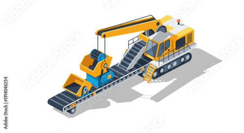 Heavy machinery equipment for industrial construction and excavation work.