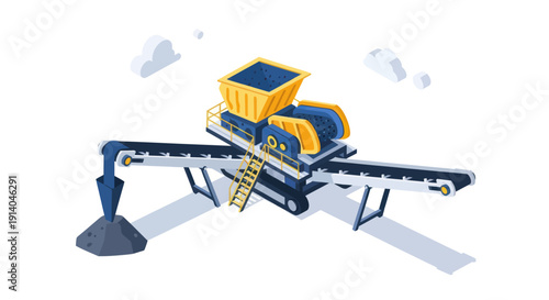 Industrial crushing and screening plant machinery equipment for construction.