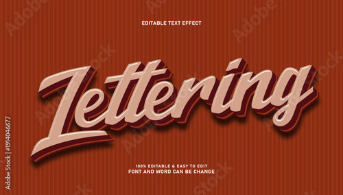 Retro 3D Lettering Text Effect with Vintage Brown and Cream Color Palette