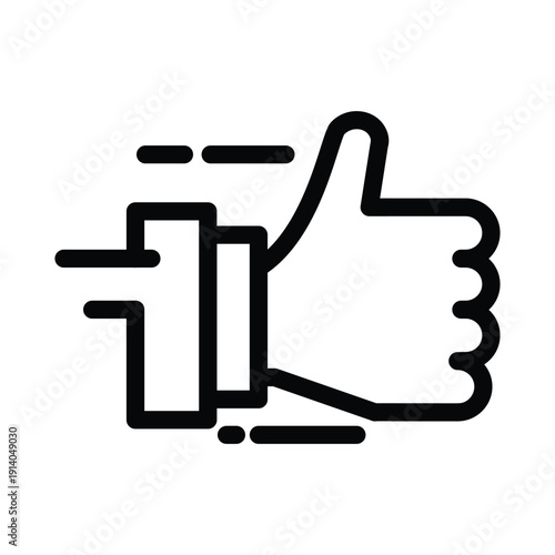 tumbs up with speed line outline icon vector design good for web or mobile app