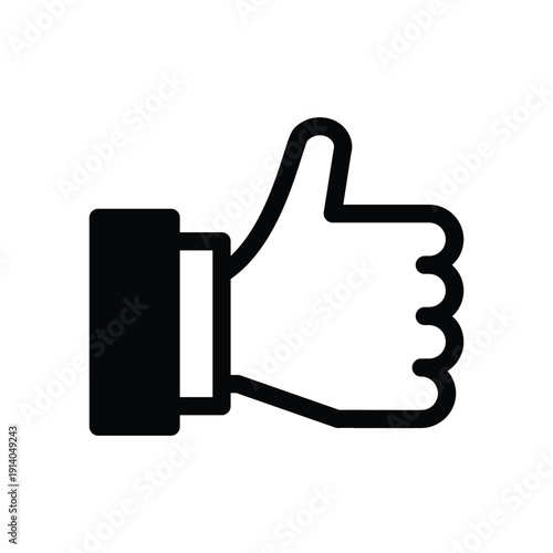 tumbs up solid icon vector design good for web or mobile app