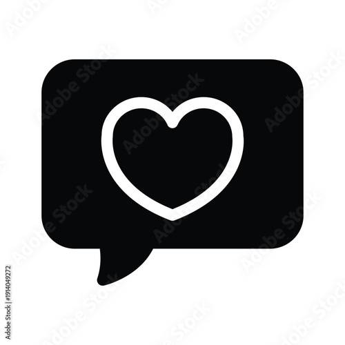 love with bubble chat solid icon vector design good for web or mobile app