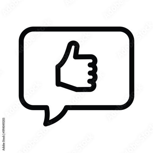 tumbs up with bubble chat outline icon vector design good for web or mobile app