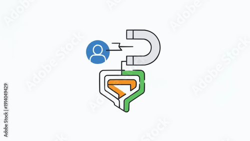 Photos Magnetic attraction of business network.