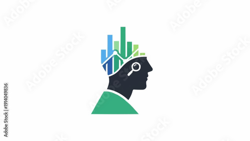 Vászonkép Man with a head and brain.