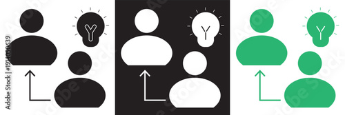 Idea and Innovation Web Icon Vector Set. Collection of idea and innovation web icons featuring brain, light bulb, lightning bolt and teamwork symbols in outline style.EPS10/AI.