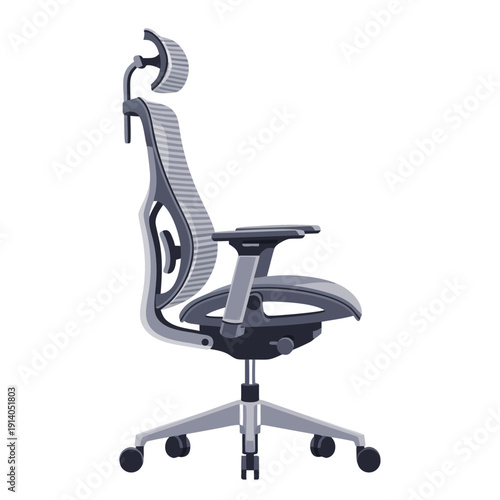 Ergonomic office chair with adjustable headrest and lumbar support for enhanced comfort and productivity in modern workspaces