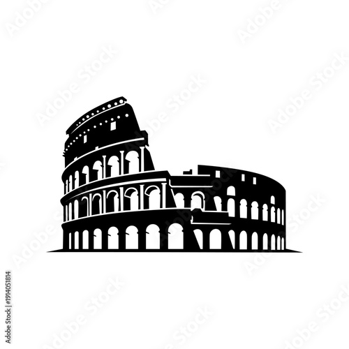silhouette icon Colosseum Rome Italy