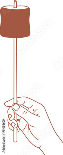 Hand holding a dhol drum or a damaru instrument. Indian hand percussion concept for music art. Vector illustration