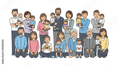 multi-generational asian family smiling portrait illustrating intergenerational connection unity and strong family bonds.