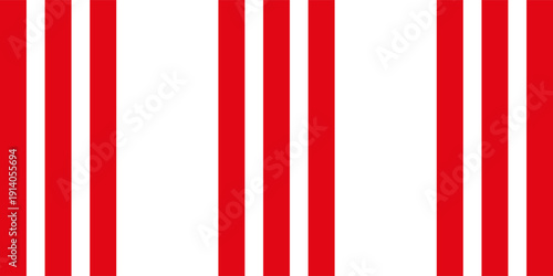 Vertical red and white stripes background. Seamless and repeating pattern. Christmas holiday Vector Pattern.