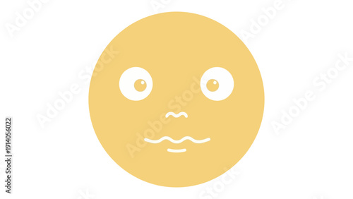 a confused yellow face emoji illustration with wide eyes and a wavy mouth conveying perplexity uncertainty or questioning.