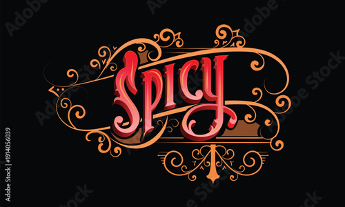 SPICY lettering custom style design