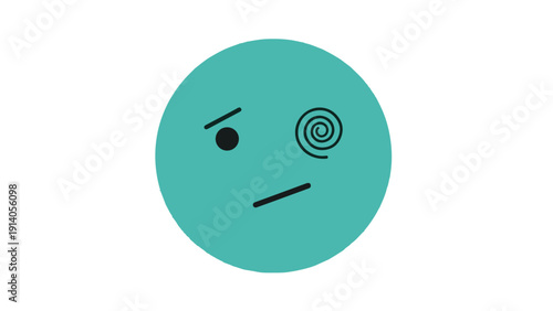 a dizzy face emoticon graphic illustration conveying confusion sickness and disorientation perfect for health or emotional concepts.