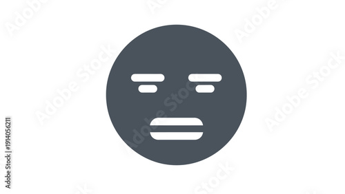 a minimalist tired emoji conveying a sleepy expression fatigue and boredom for digital communication and modern uiux.