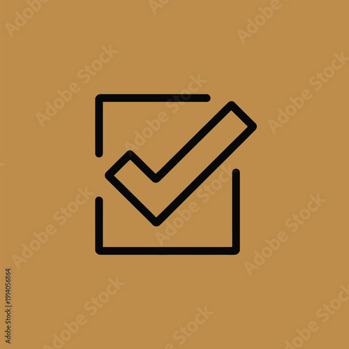 Checking the box for confirmation and validation with simple icon design