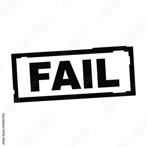 Vector illustration icon black fail stamp on, failure concept