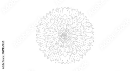 Intricate Mandala-Like Floral Pattern, Designed for Decoration, Relaxation, and Artistic Expression on an Isolated White Background