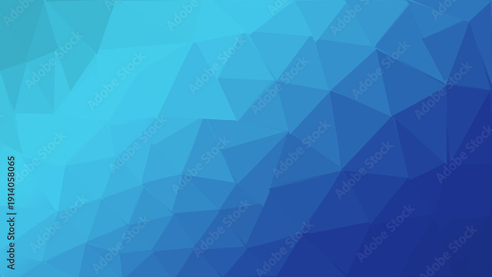 Obraz premium Geometric Low Poly Background with Blue Gradient, Minimalist Triangulated Pattern