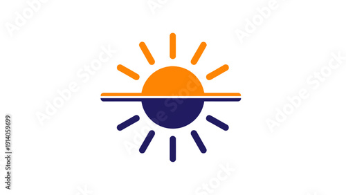 Simple Sun Icon Design Element.