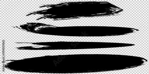 black brush stroke set isolated on background, Paint brush stroke vector for ink paint, grunge design, dirt banner, watercolor design, texture. Trendy brush stroke, art