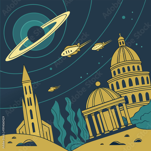 Underwater Atlantis City Powered By Space Singularity Core