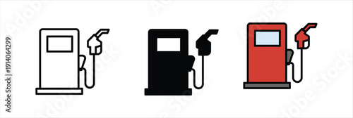 Gas Station Fuel Pump Icon for Petrol and Automotive Service Vector Illustration