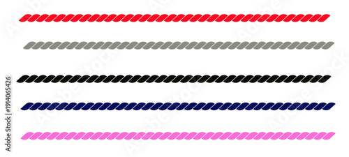 Rope collections isolated PNG. Brushes rope patterns, hand drawn vector illustrationspiral string isolated on white