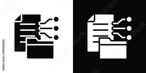 Data Transformation Icon Sheet Black And White