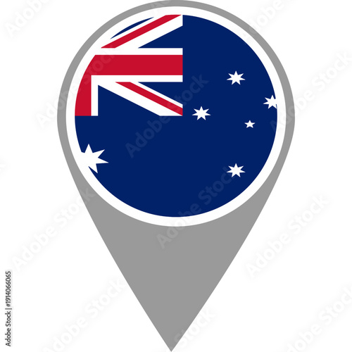 Australia flag location pin, Australia flag on location pin, Australia map pointer in high quality