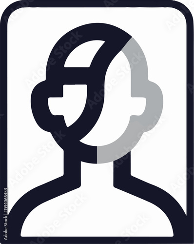 Stylized profile of a head and shoulders in abstract lines
