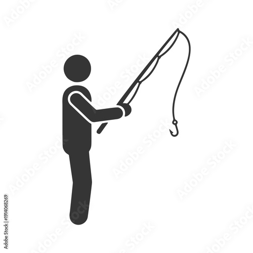 釣竿を持つ人物のシルエットアイコン