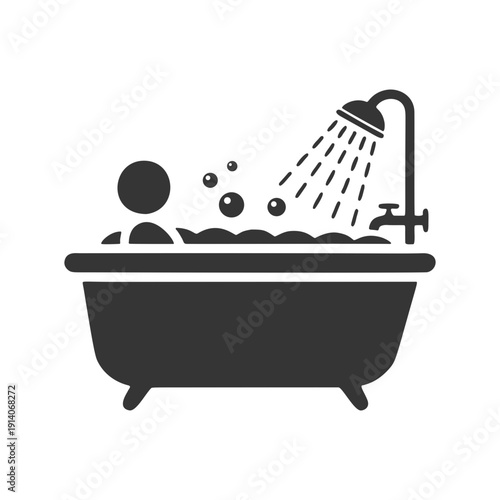 入浴する人物のシルエットアイコン