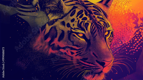 Wallpaper Mural A Fierce and Vibrant Portrait of a Majestic Tiger's Face  AI Generative Torontodigital.ca