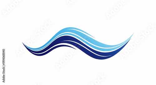Flowing blue and light blue waves with pixelated texture on white background