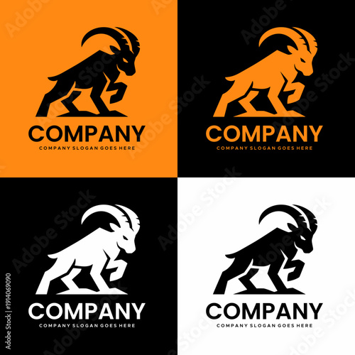 mountain goat animal vector logo