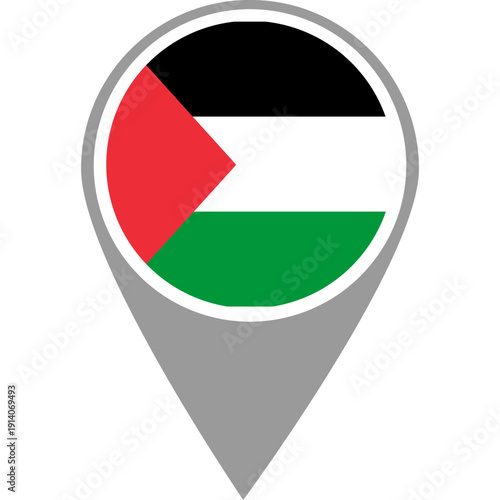 Free Download Palestine flag location pin, Palestine flag on location pin, Palestine map pointer in high quality - GFXLoad