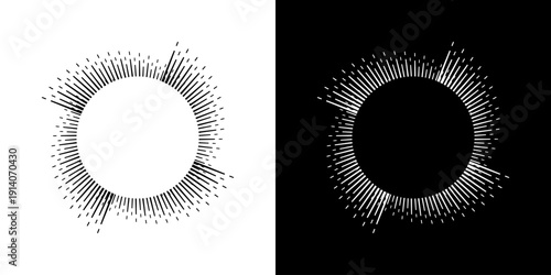 Dynamic abstract spiral sound wave rhythm lines. Circular spiral sound wave rhythm of lines. Circular futuristic abstract lines, black and white background.