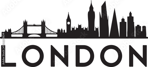 London skyline and landmarks silhouette vector